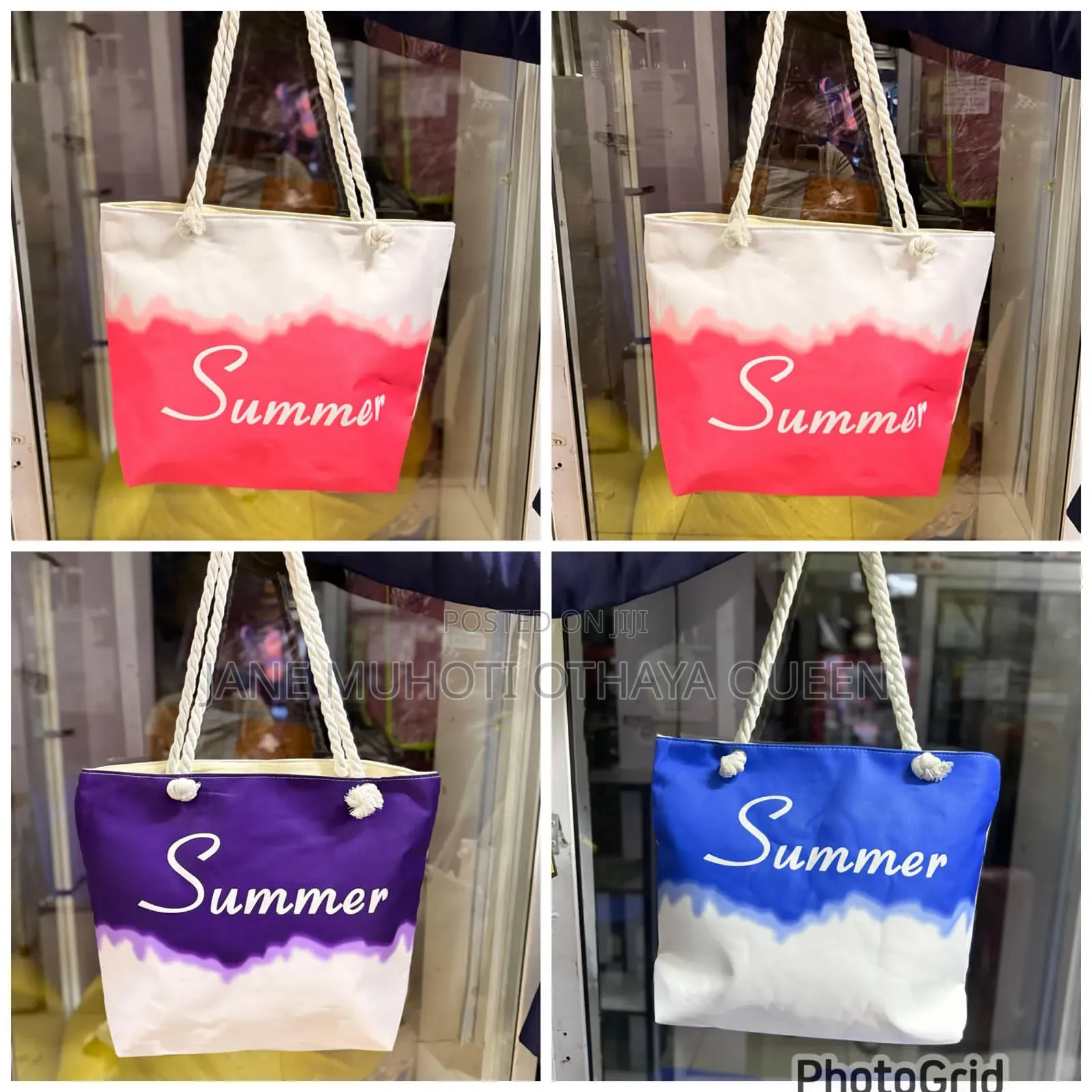 Summer Vibes' Large Capacity Women Beach/ Market Ba
