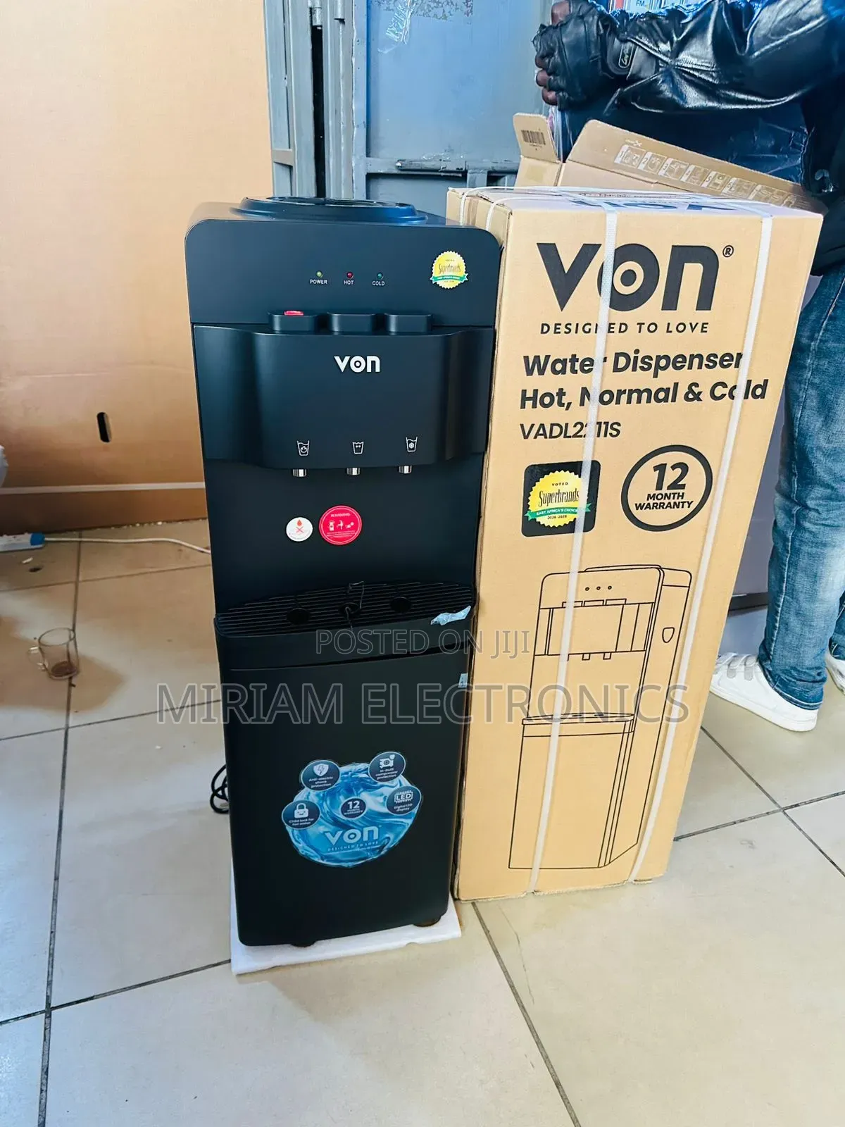 Von 3 Taps Water Dispenser Hot,Cold and Normal Electric Cooling
