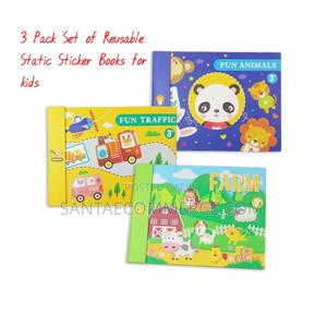 3 Pack Set of Reusable Static Sticker Books for Kids - thumbnail 2