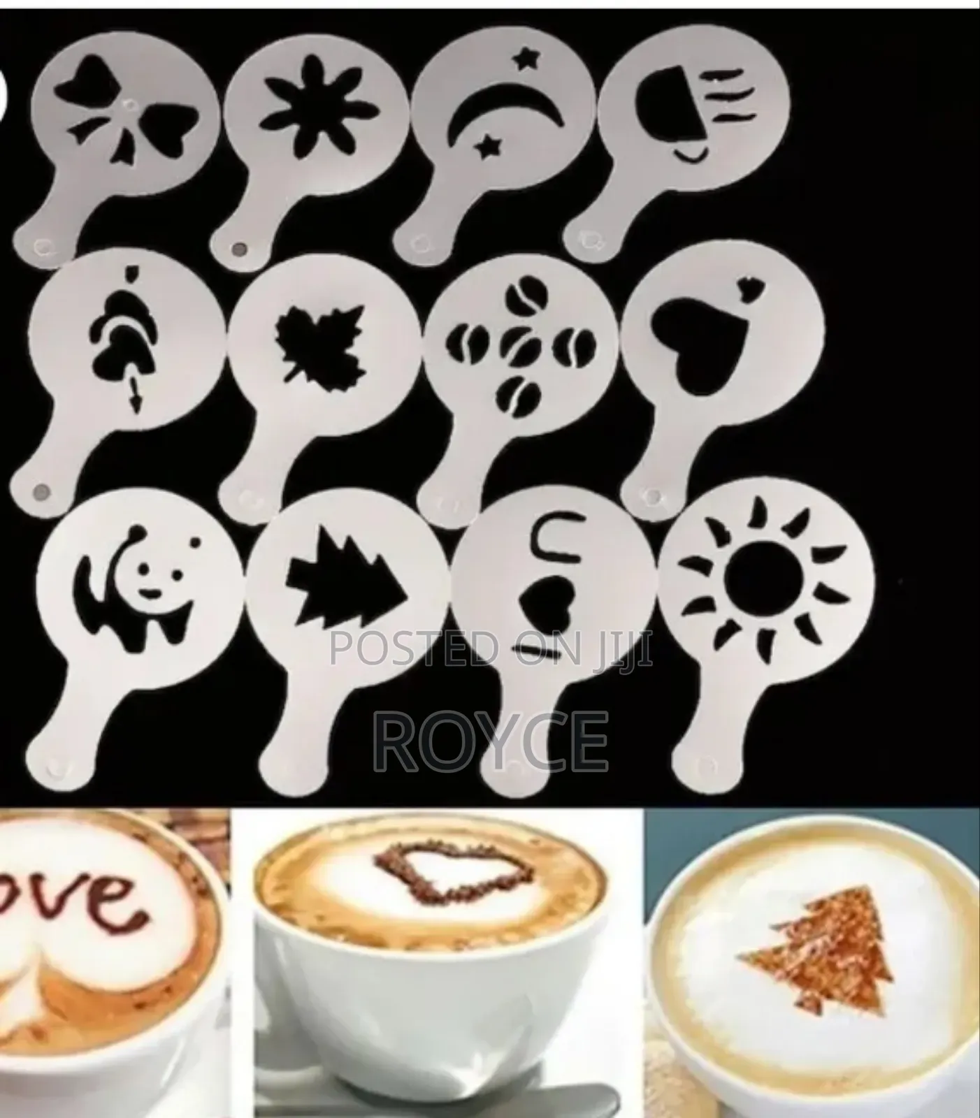 16pcs Cappuccino Coffee Stencils Template