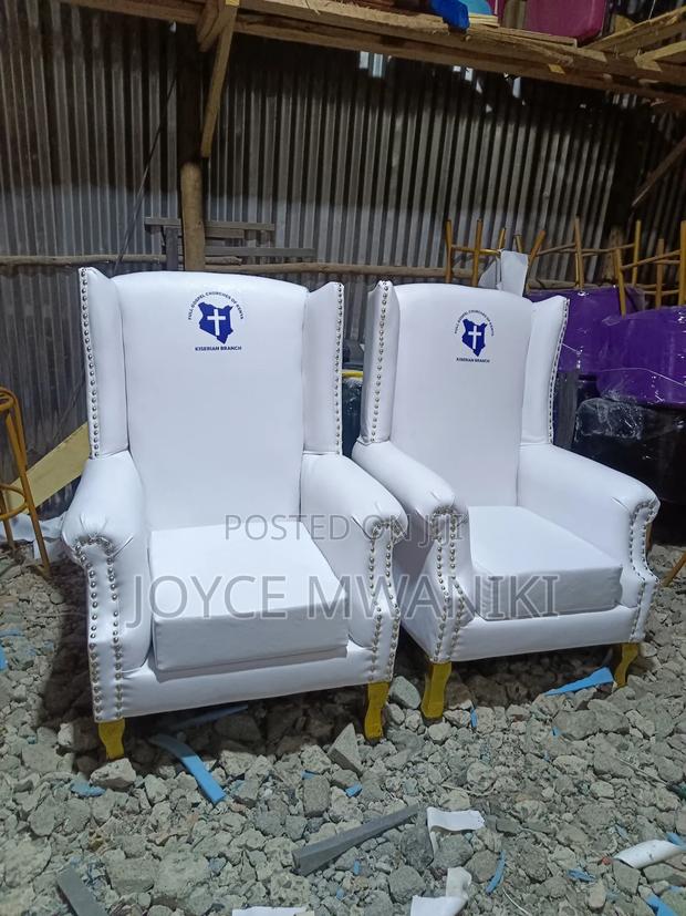 2 Alter or Bishop Church Chairs, Branded 
