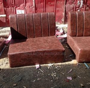 Brown Dining Couches With Supportive Backrest Comfortable Seats. - main view