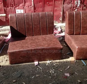 Brown Dining Couches With Supportive Backrest Comfortable Seats.