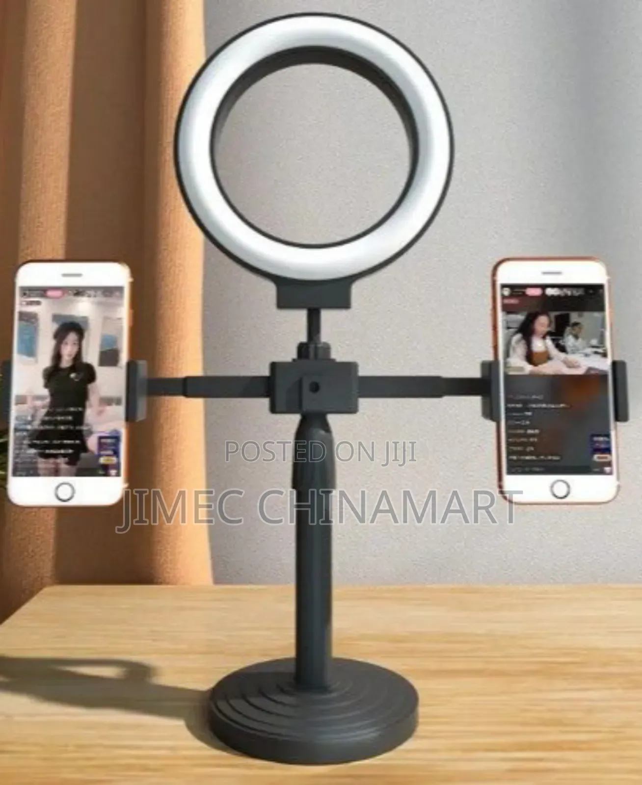 Double Phone Tripod With 6-Inch Ring Light