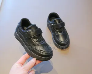 Pure White/Black Kids Sneakers