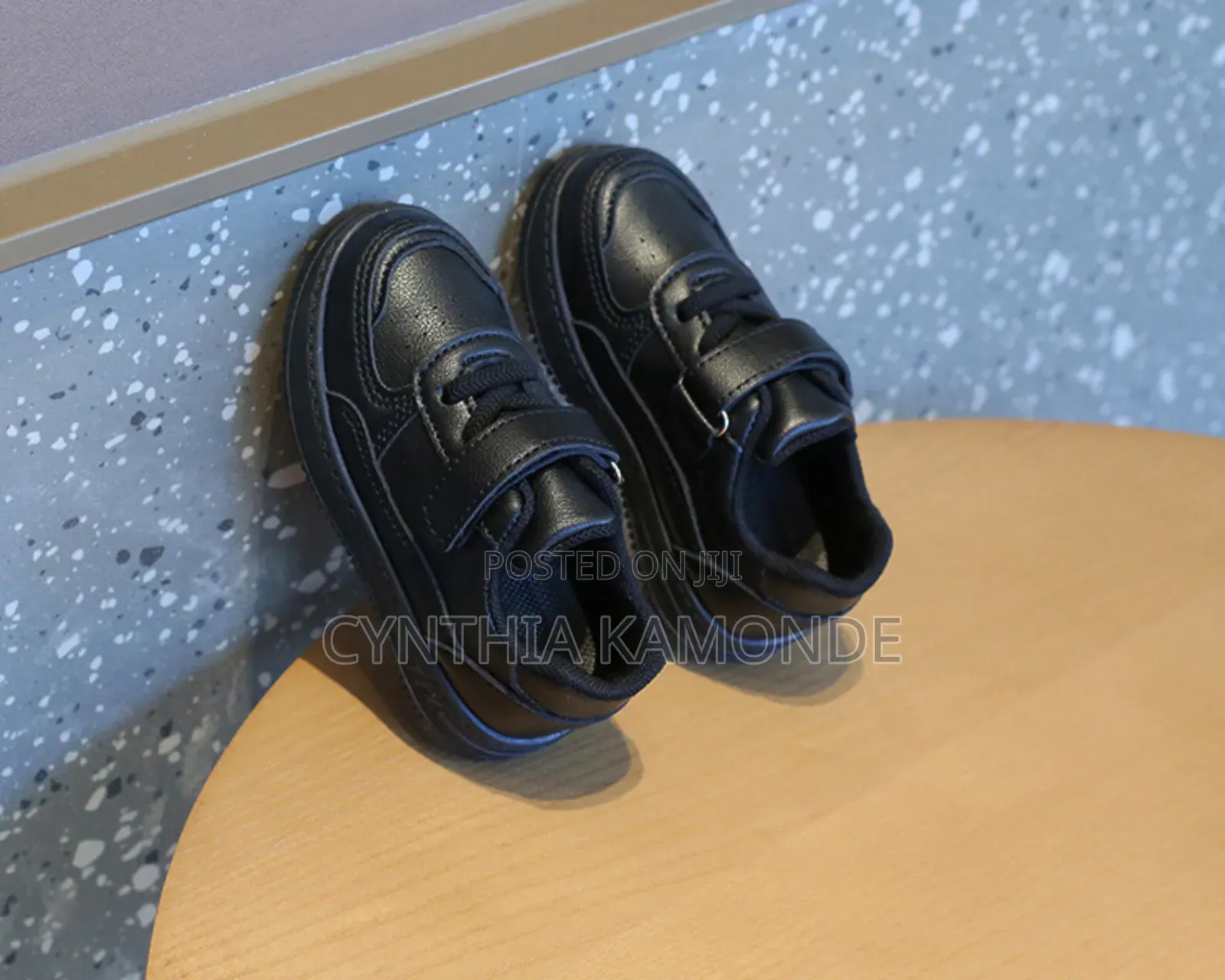 Pure White/Black Kids Sneakers