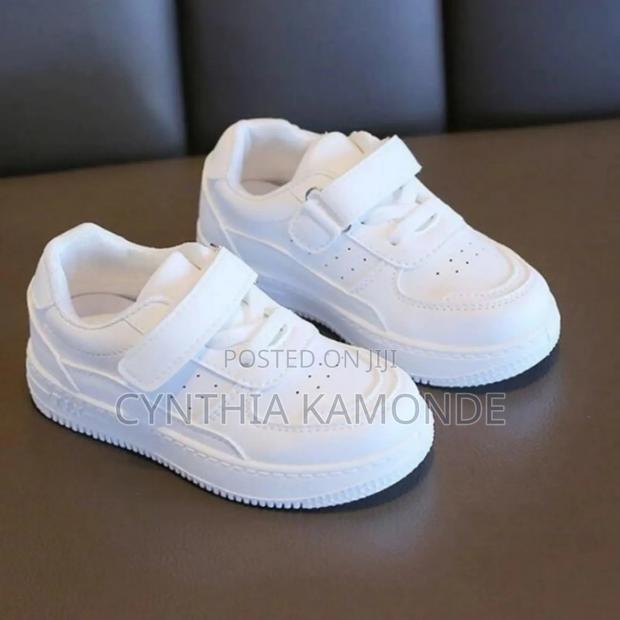 Pure White/Black Kids Sneakers - thumbnail 5