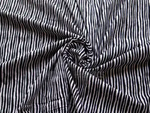 100% Cotton Fabric - Black White Stripes