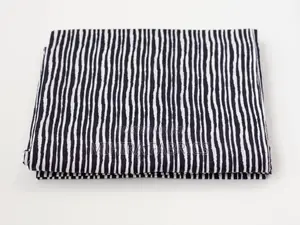 100% Cotton Fabric - Black White Stripes