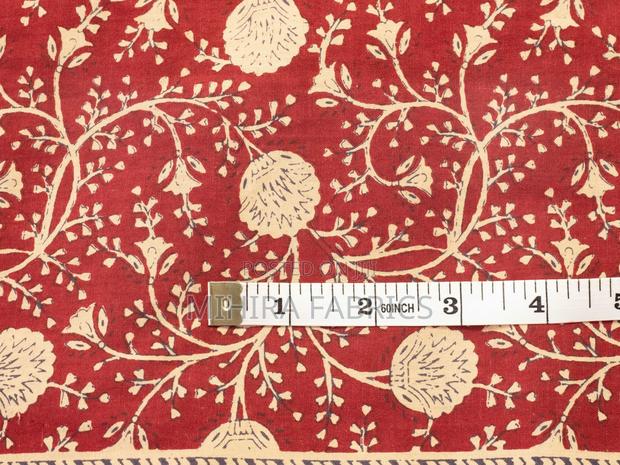 100% Cotton Fabric - Red Beige Pattern - thumbnail 5