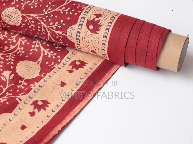 100% Cotton Fabric - Red Beige Pattern - thumbnail 6