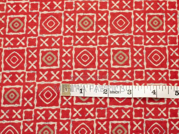 100% Cotton Fabric - Red Geometric Pattern - thumbnail 5