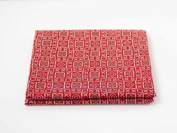 100% Cotton Fabric - Red Geometric Pattern - thumbnail 4