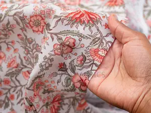 100% Cotton Fabric - Beige Pink Florals