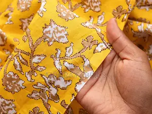 100% Cotton Fabric - Yellow Brown Florals