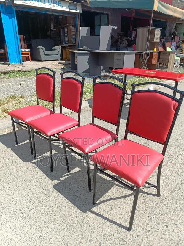 Red Restaurant Chairs, With Black Frame - main view