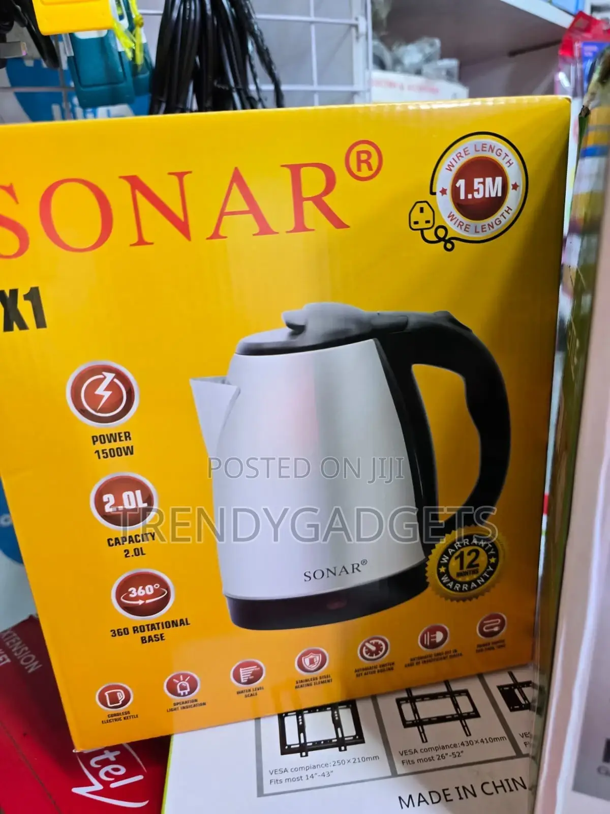 1500w Stainless Steel Electric Kettle for Home Office