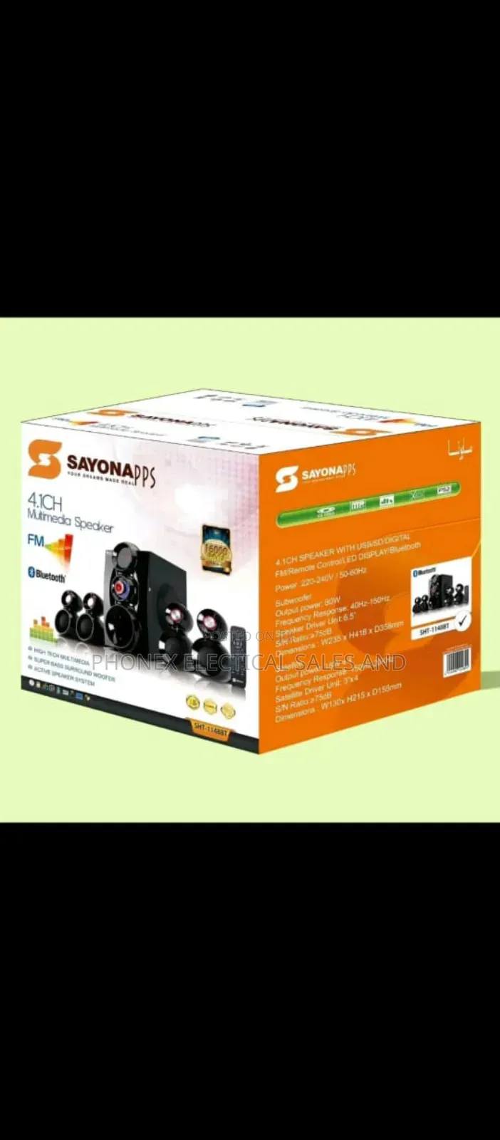 Sayona 4.1 Subwoofer 16000w SHT-1148bt