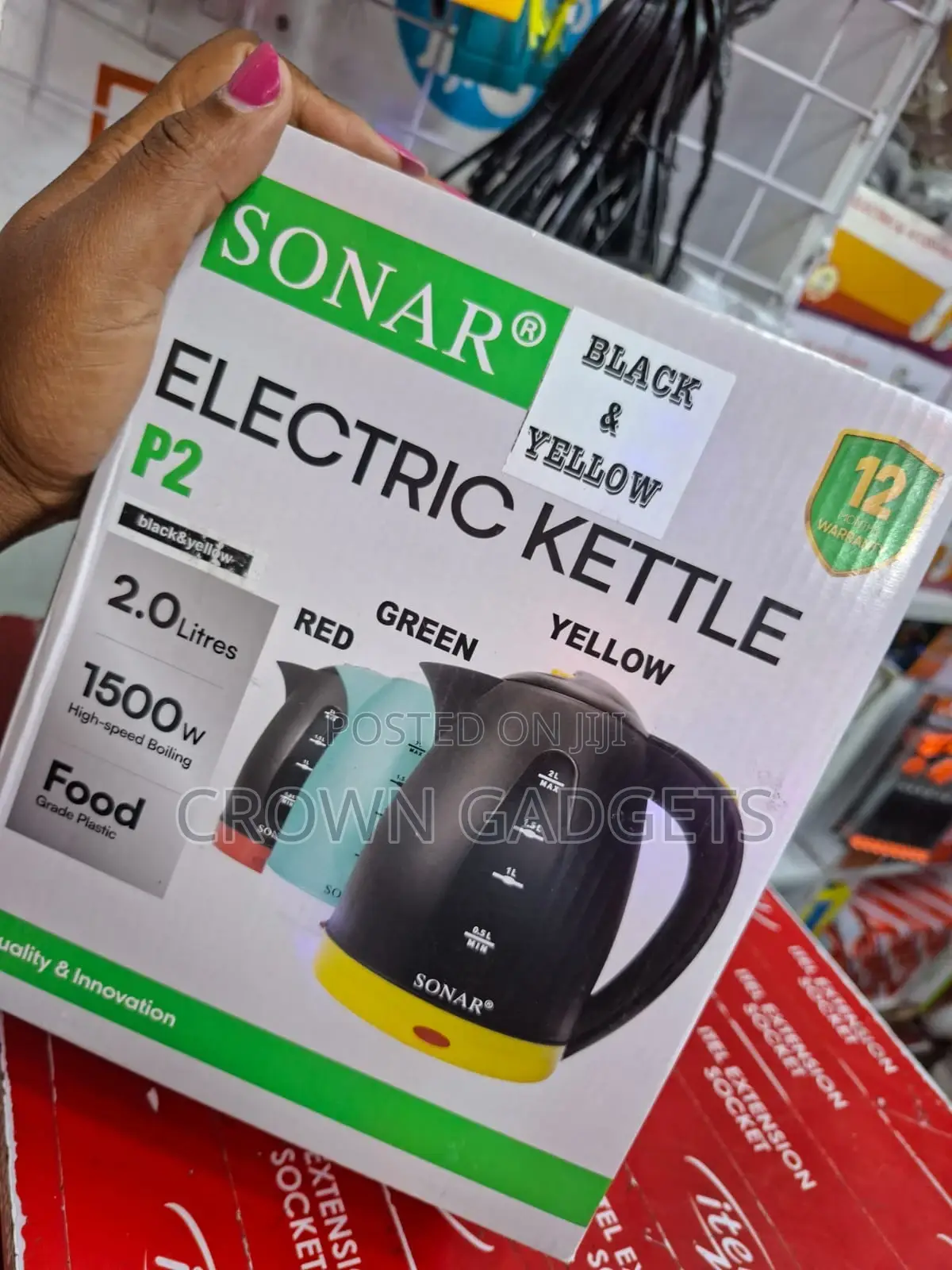 1500w Sonar P2 Plastic Electric Kettle With Safety Protection
