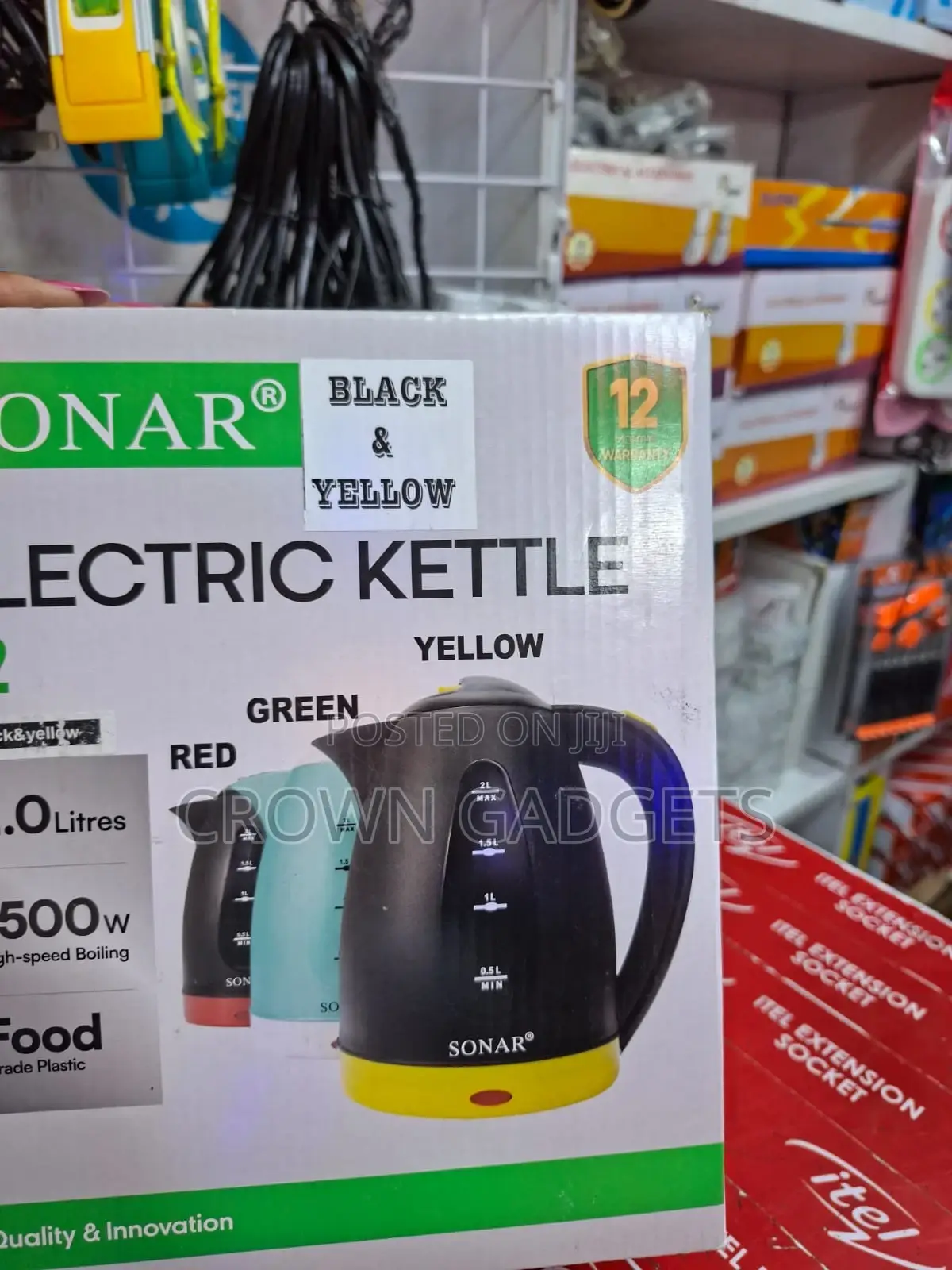 Fast Boiling Sonar P2 Electric Kettle 2l With 12-Month Warranty