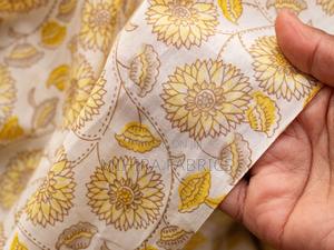 100% Cotton Fabric - Light Yellow Florals - thumbnail 2