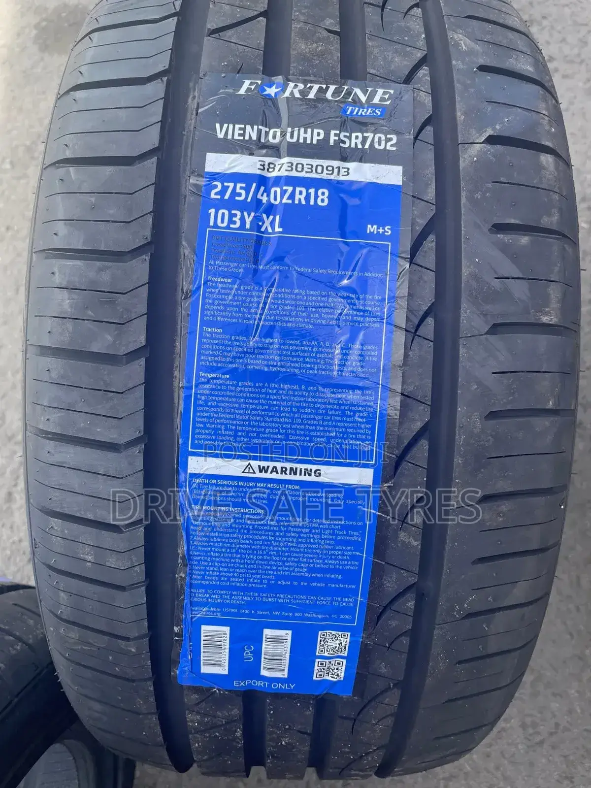 275/40 R18 Brand New Fortune Tyre