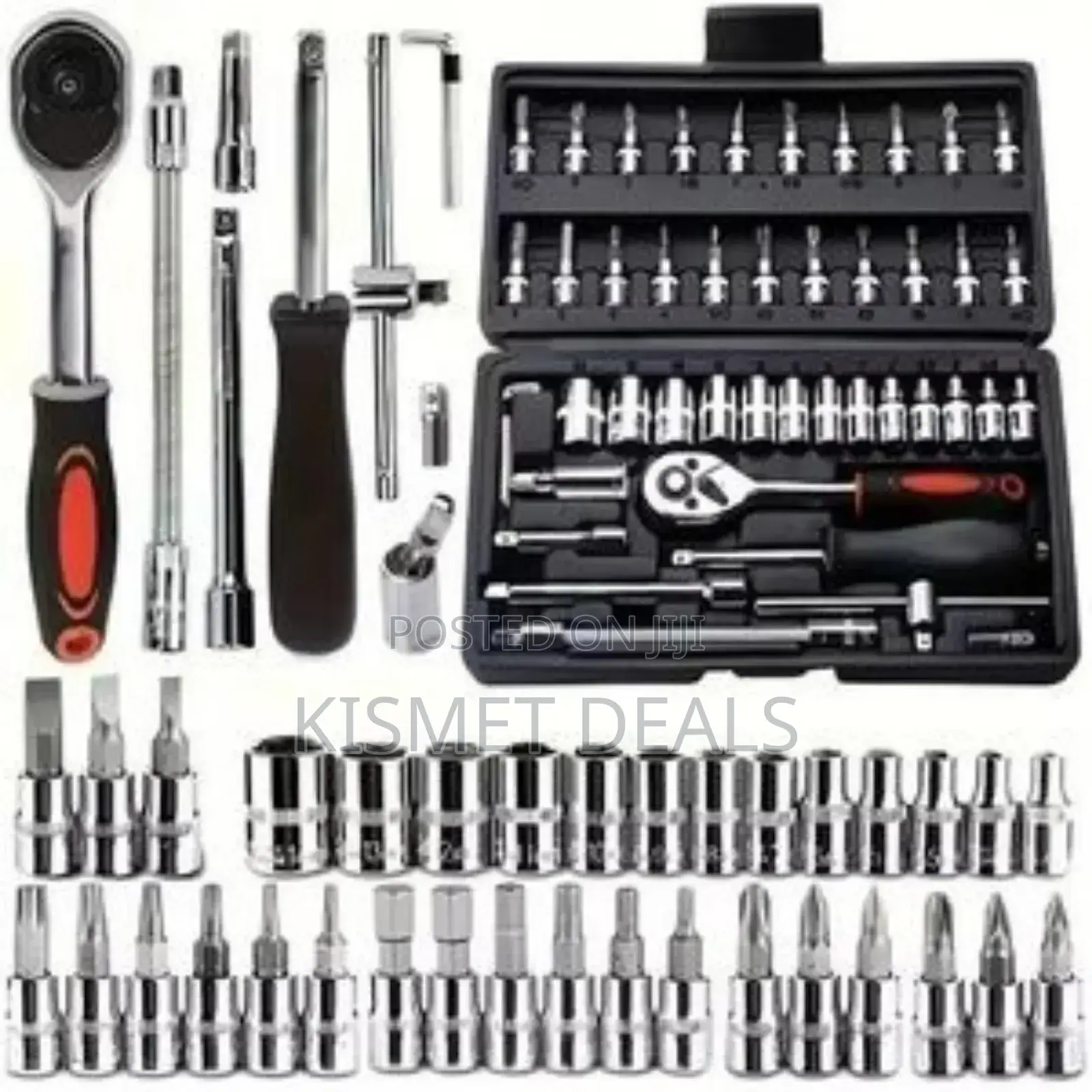 46 Pieces of 1/4 Inch Socket Ratchet Wrench Socket Screwdriver