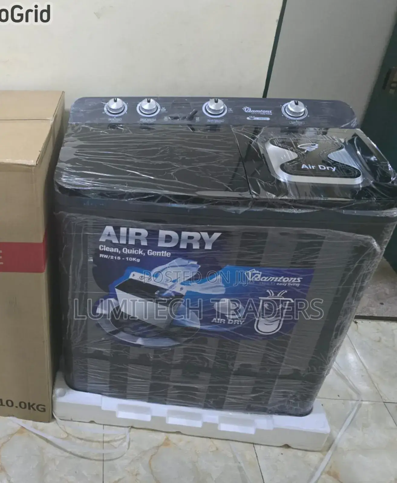 Black Ramtons 10kgs Top Load Twin Tub Washing Machine