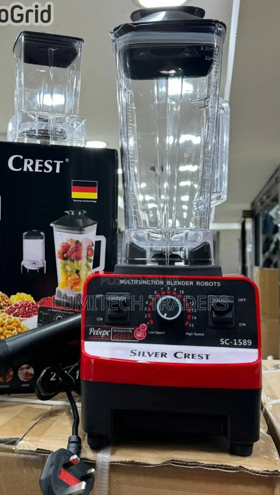 Silver Crest Heavy Duty Commercial Pro Blender +Grinder Jar 4500w