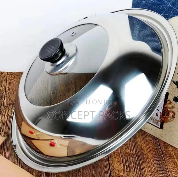 Steel and Glass Lid With Knob 30cm