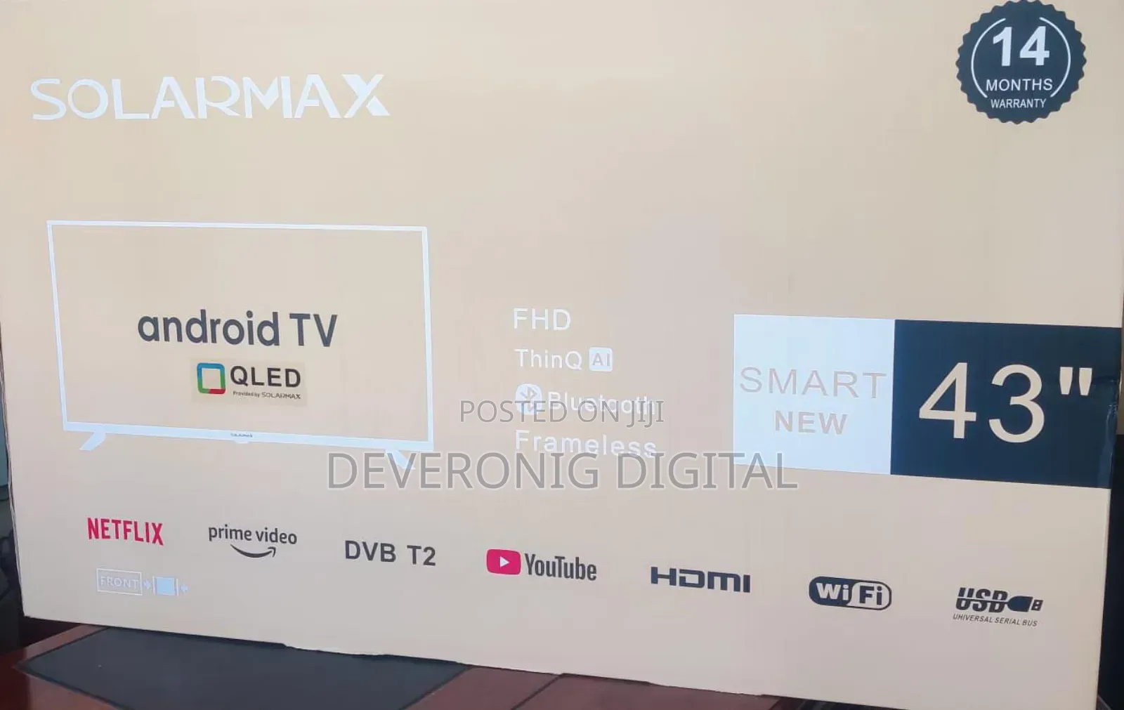 *Solarmax 43" Android Qled Smart Tv