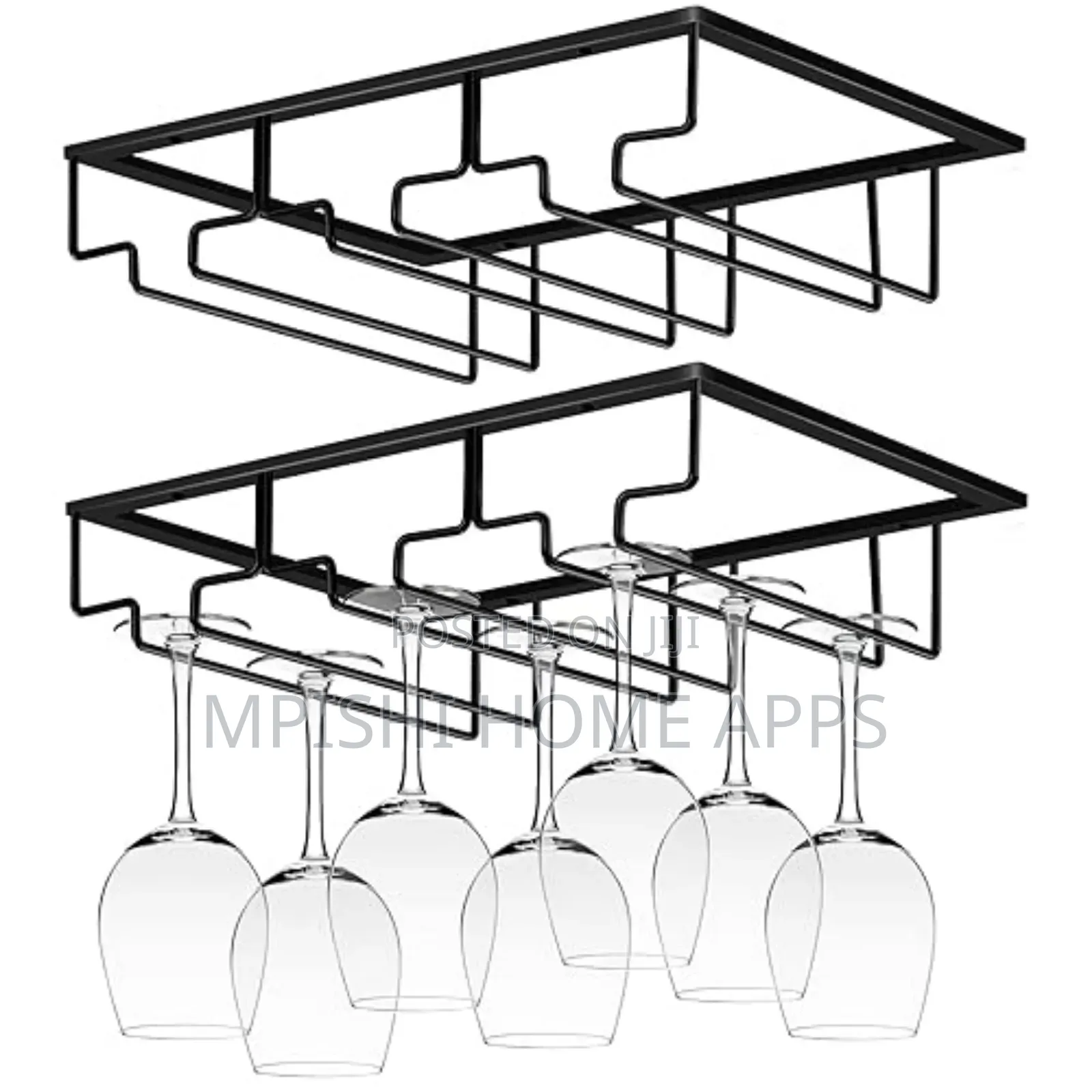Under-Cabinet Metal Wine Glass Holder.