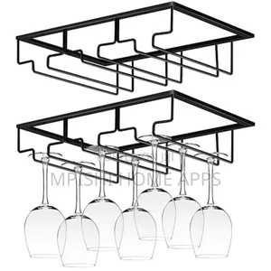Under-Cabinet Metal Wine Glass Holder.