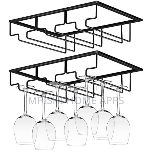Under-Cabinet Metal Wine Glass Holder.
