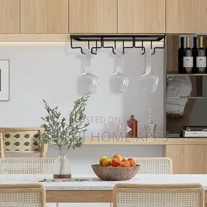 Under-Cabinet Metal Wine Glass Holder.
