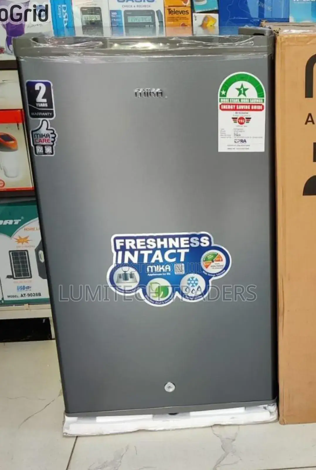 Mika One Door Defrost Refrigerator 92litres, Dark Silver