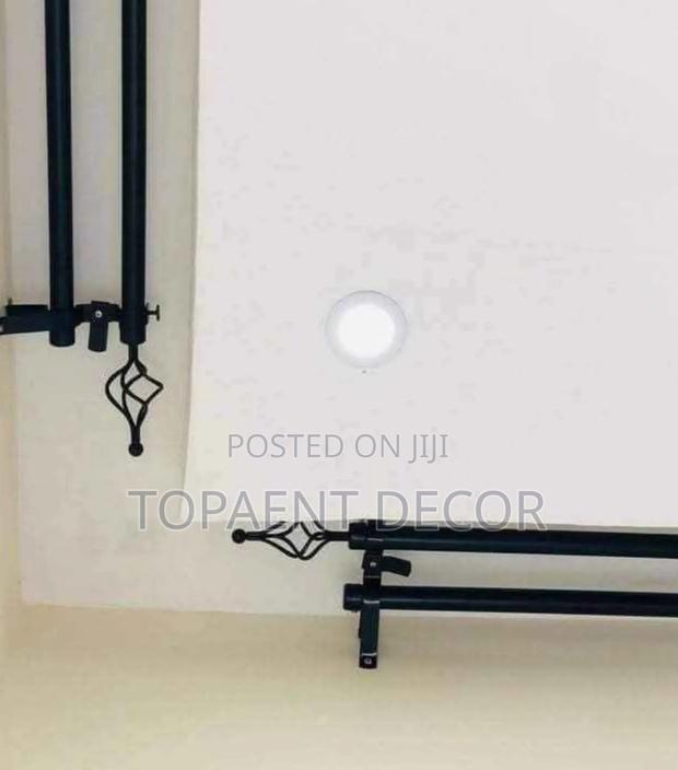 2m Black With Accessories Curtain Rods