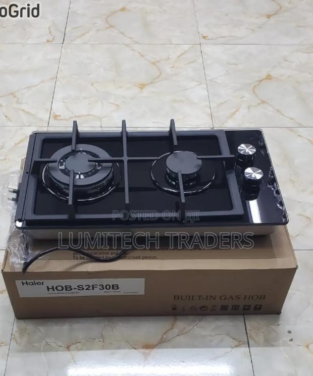 Haier Glass Inbuilt 2 Burner With Wok Burner Hob Cooker