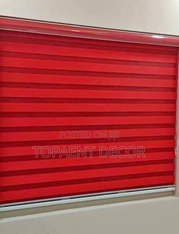 Privacy With Style Red Horizontal Office Window Blinds - main view