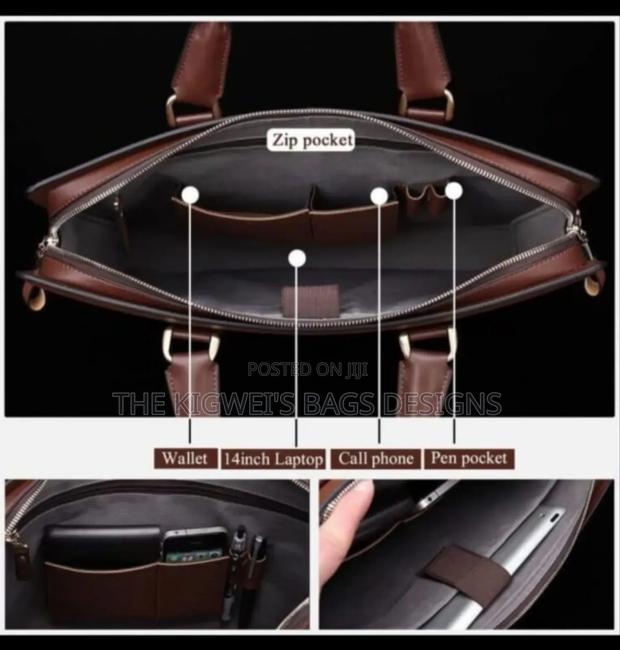 Bostanten Leather Lawyers Briefcase - thumbnail 3