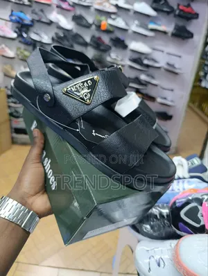Men Open Shoes Black