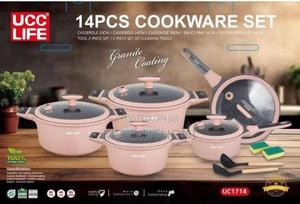 14pcs Ucc Life Pink Cookware Set - main view