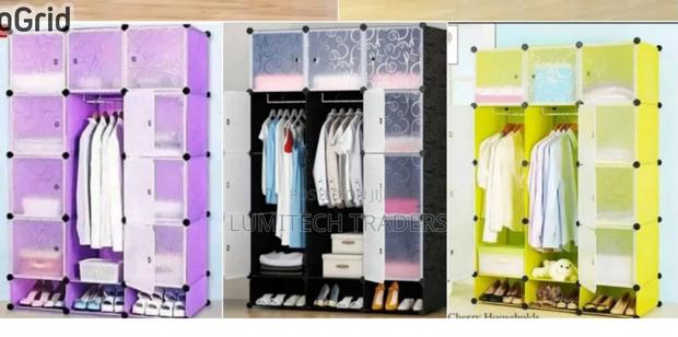 Tc Portable 3 Column Plastic Wardrobe Large Capacity