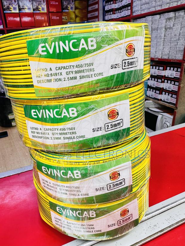 Evincab 2.5mm Single Core Wiring Cable 90m(Yellow Green) – Trusted - thumbnail 2
