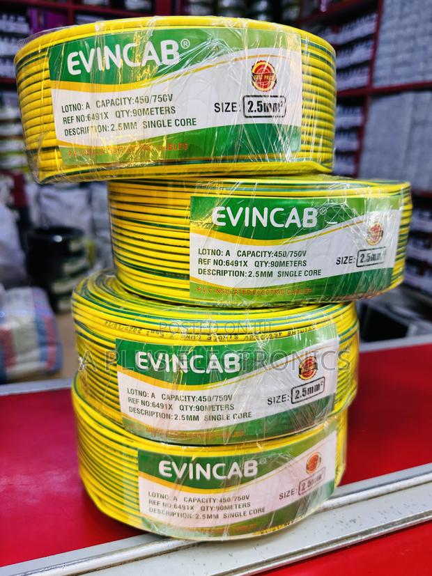 Evincab 2.5mm Single Core Wiring Cable 90m(Yellow Green–Reliable Power
