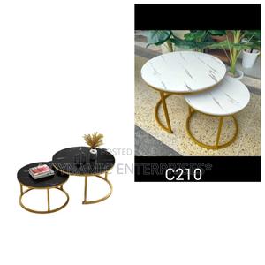 Marble-Finish Nesting Coffee Table Set - thumbnail 2