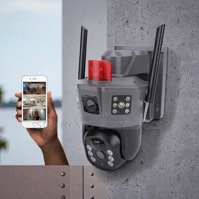 Human Movement Detection Electric 4g PTZ Dual Lens Security Camera