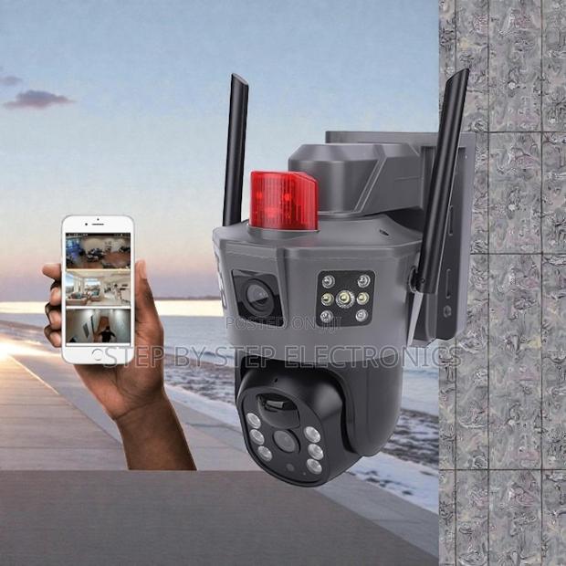Alarm Warning Light Electric 4g PTZ Dual Lens Security Camera