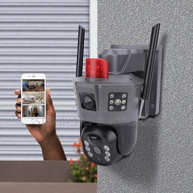 Built in Rechargeable Battery Electric 4g PTZ Dual Lens Camera