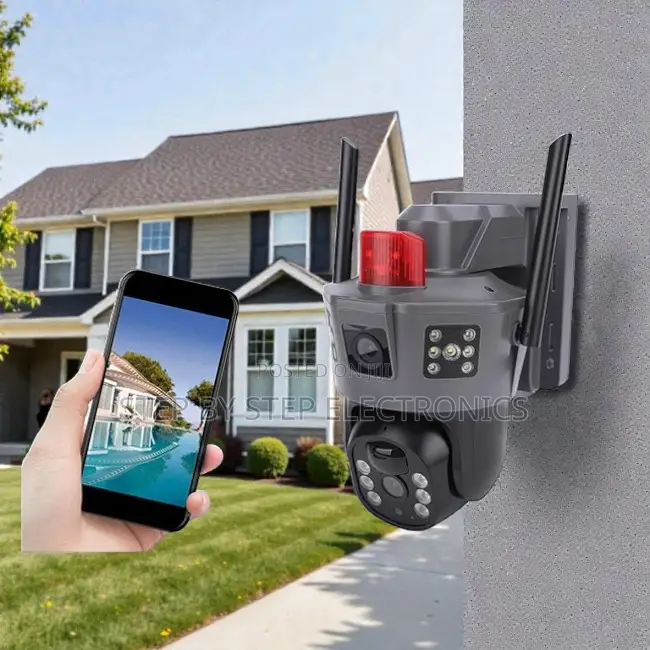 Remote Pan and Tilt Control Electric 4g PTZ Dual Lens Camera